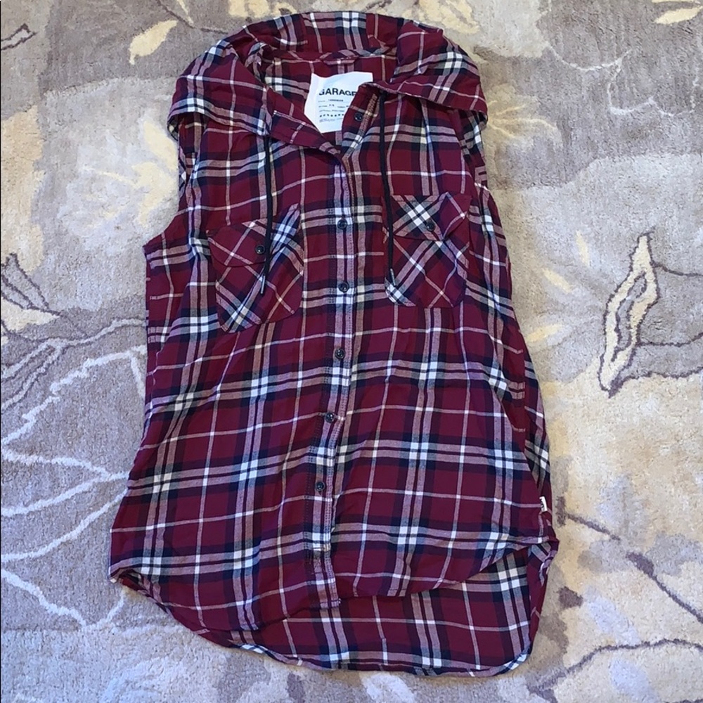 Garage tank top bottom down flannel.